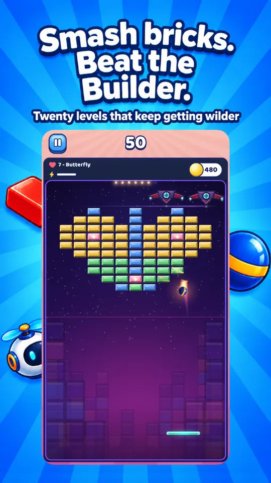 لقطة من لعبة Brick Storm في Codeator Arcade