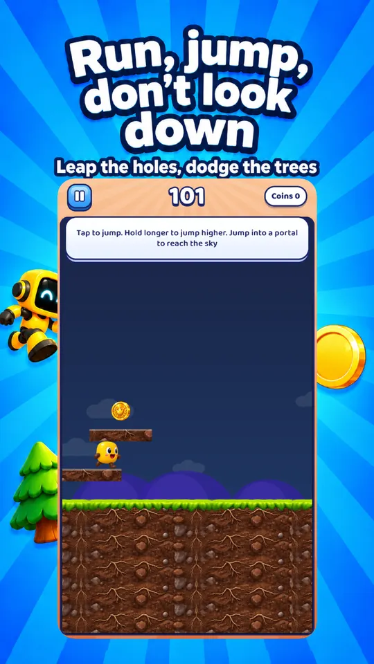 لقطة من لعبة Endless Runner في Codeator Arcade